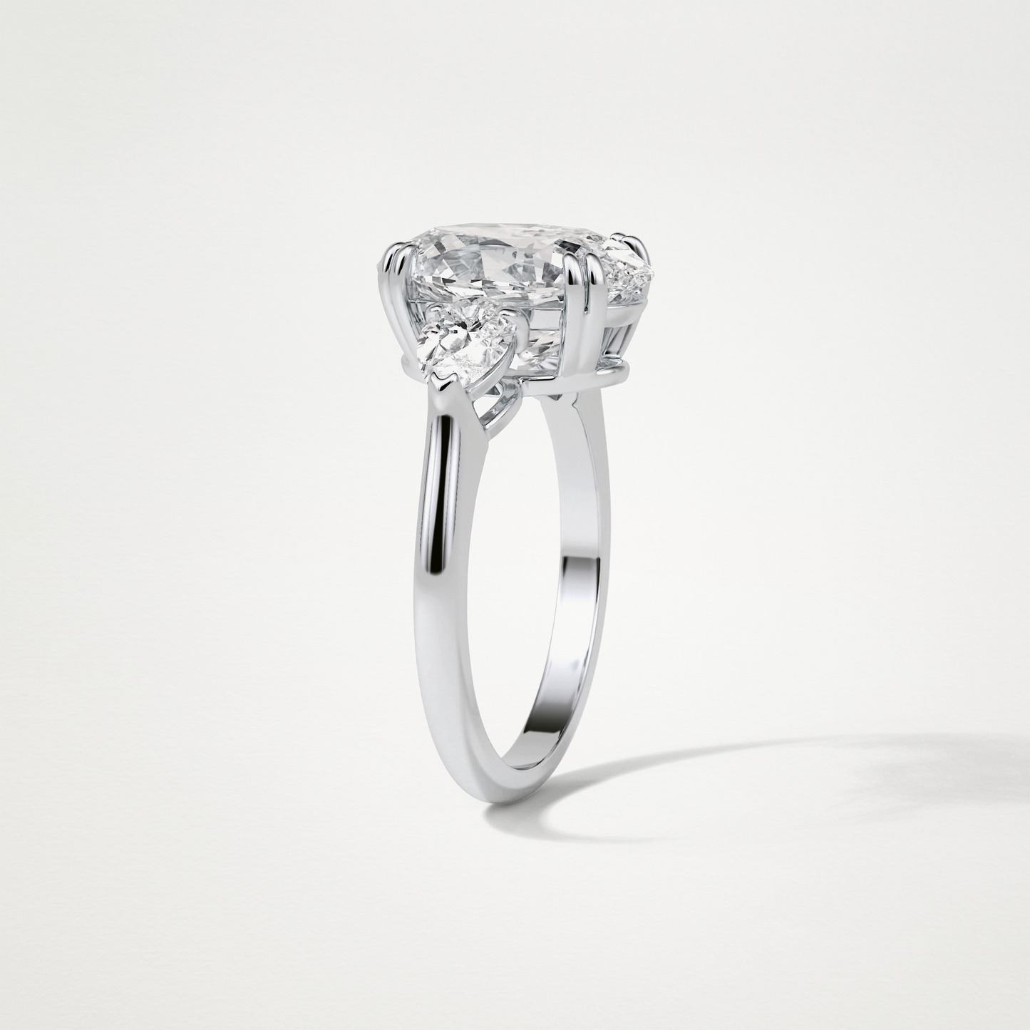 Oval 3 Stone Moissanite Engagement Ring – 3.75 CT Lab-Created Brilliance in 10K/14K/18K Gold
