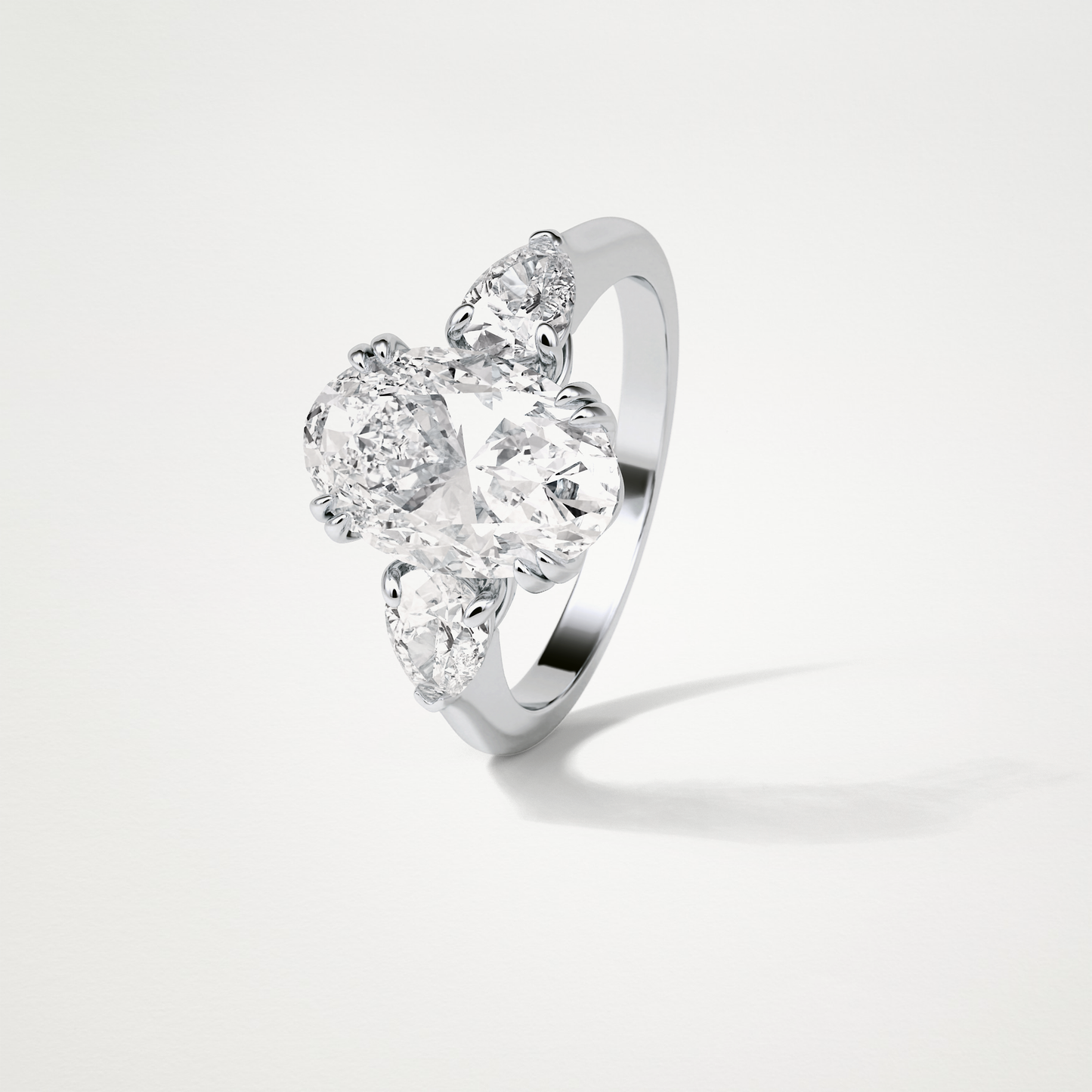 Oval 3 Stone Moissanite Engagement Ring – 3.75 CT Lab-Created Brilliance in 10K/14K/18K Gold
