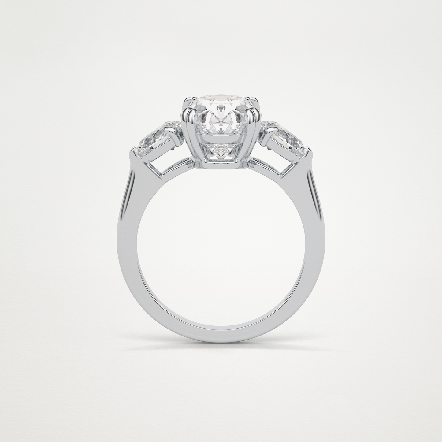 Oval 3 Stone Moissanite Engagement Ring – 3.75 CT Lab-Created Brilliance in 10K/14K/18K Gold