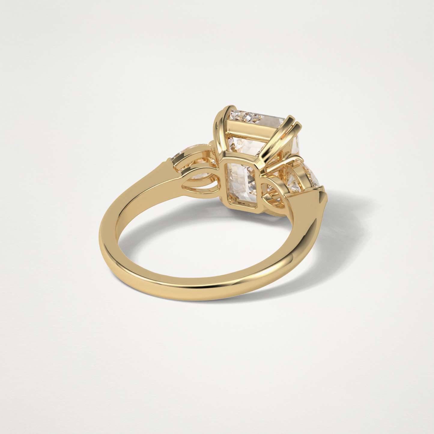Emerald 3 Stone Moissanite Engagement Ring – 3.24 CT Lab-Created Brilliance in 10K/14K/18K Gold