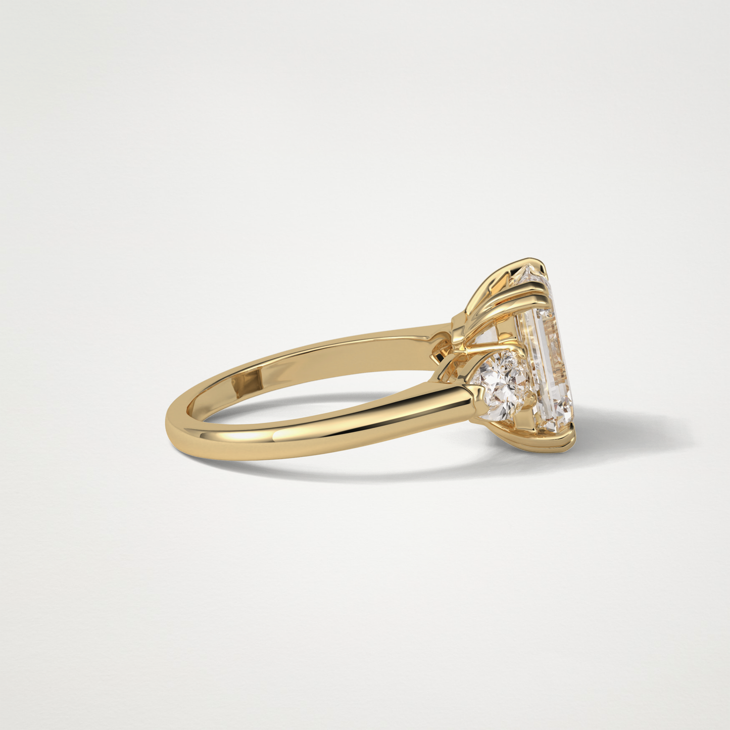 Emerald 3 Stone Moissanite Engagement Ring – 3.24 CT Lab-Created Brilliance in 10K/14K/18K Gold