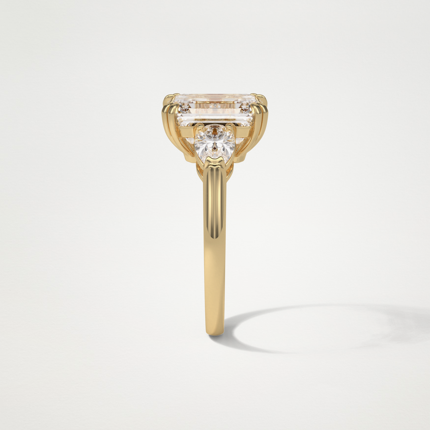 Emerald 3 Stone Moissanite Engagement Ring – 3.24 CT Lab-Created Brilliance in 10K/14K/18K Gold