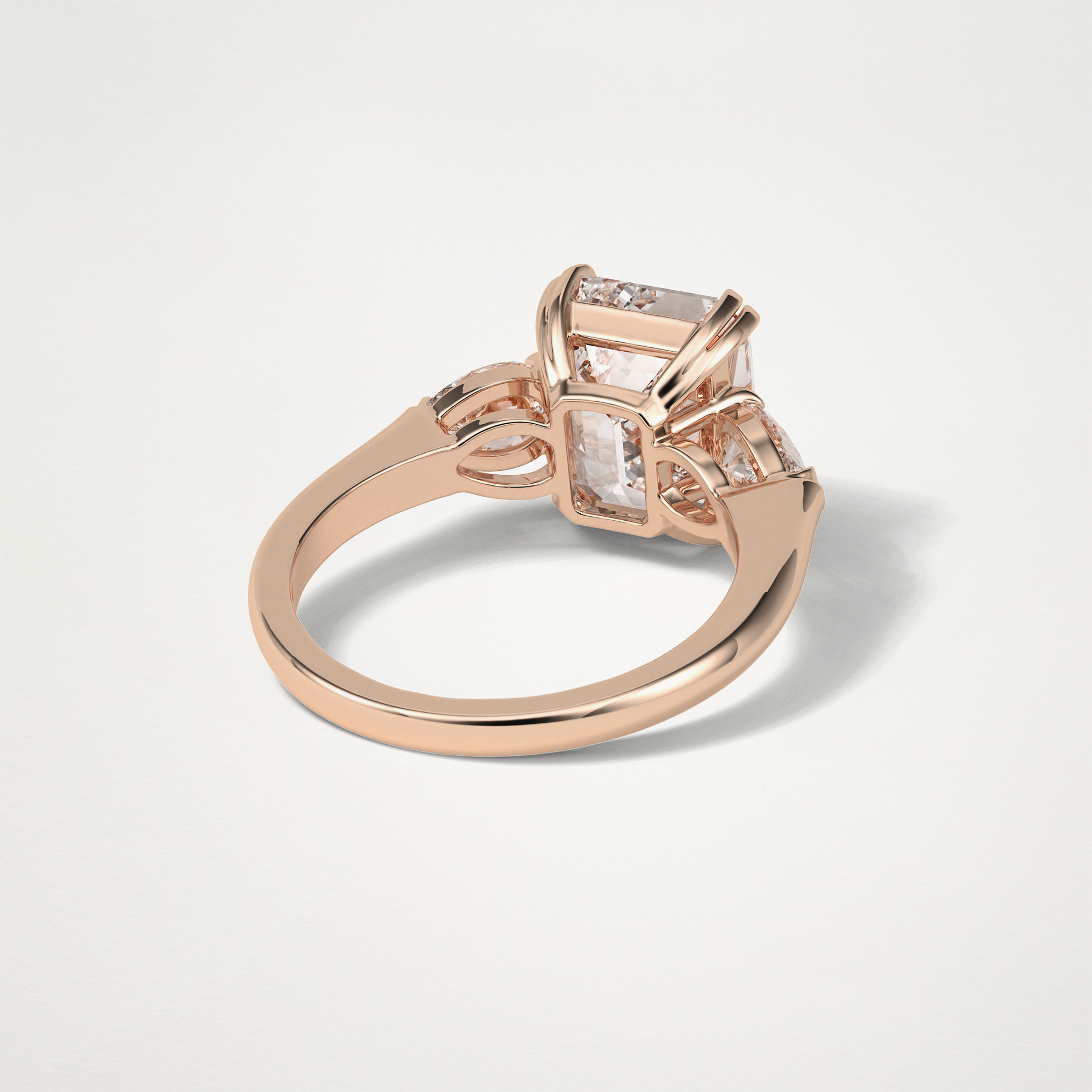 Emerald 3 Stone Moissanite Engagement Ring – 3.24 CT Lab-Created Brilliance in 10K/14K/18K Gold