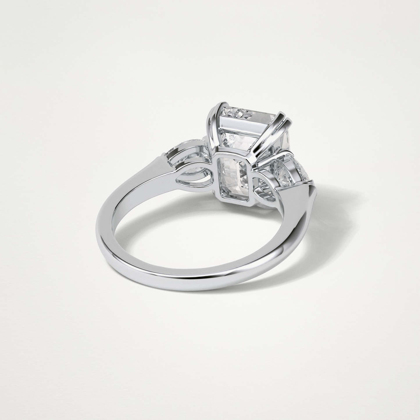 Emerald 3 Stone Moissanite Engagement Ring – 3.24 CT Lab-Created Brilliance in 10K/14K/18K Gold