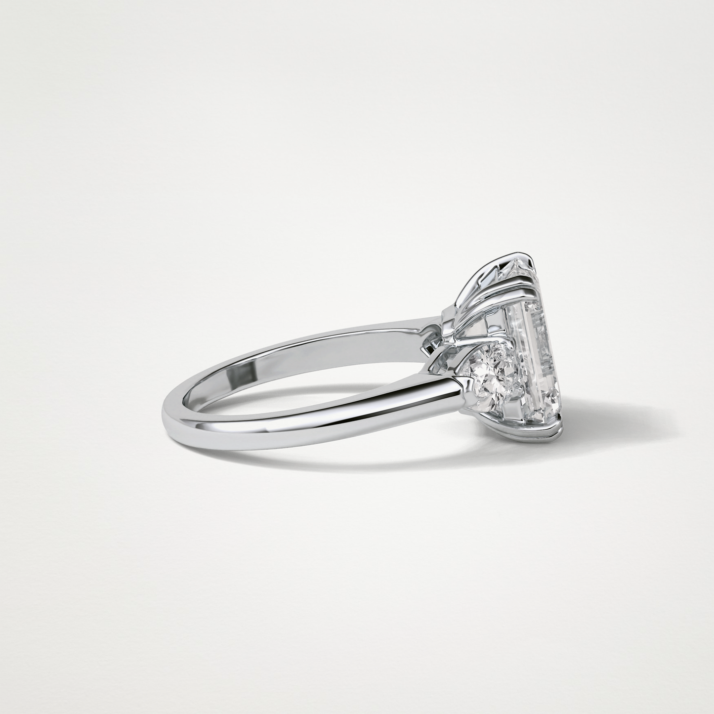 Emerald 3 Stone Moissanite Engagement Ring – 3.24 CT Lab-Created Brilliance in 10K/14K/18K Gold