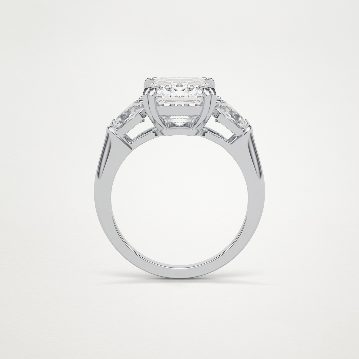 Emerald 3 Stone Moissanite Engagement Ring – 3.24 CT Lab-Created Brilliance in 10K/14K/18K Gold