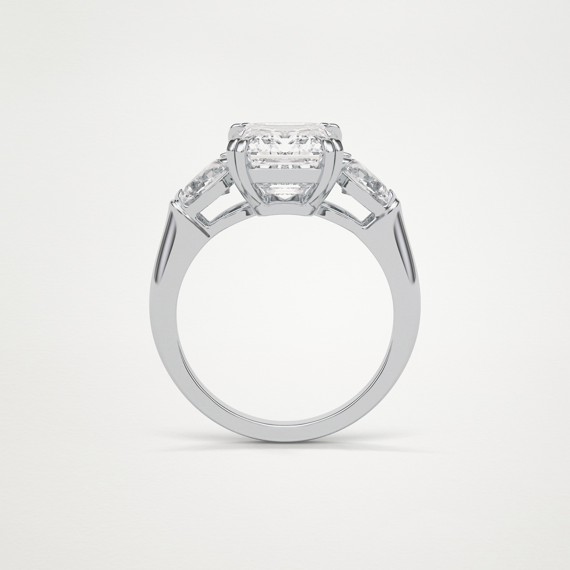 Emerald 3 Stone Moissanite Engagement Ring – 3.24 CT Lab-Created Brilliance in 10K/14K/18K Gold