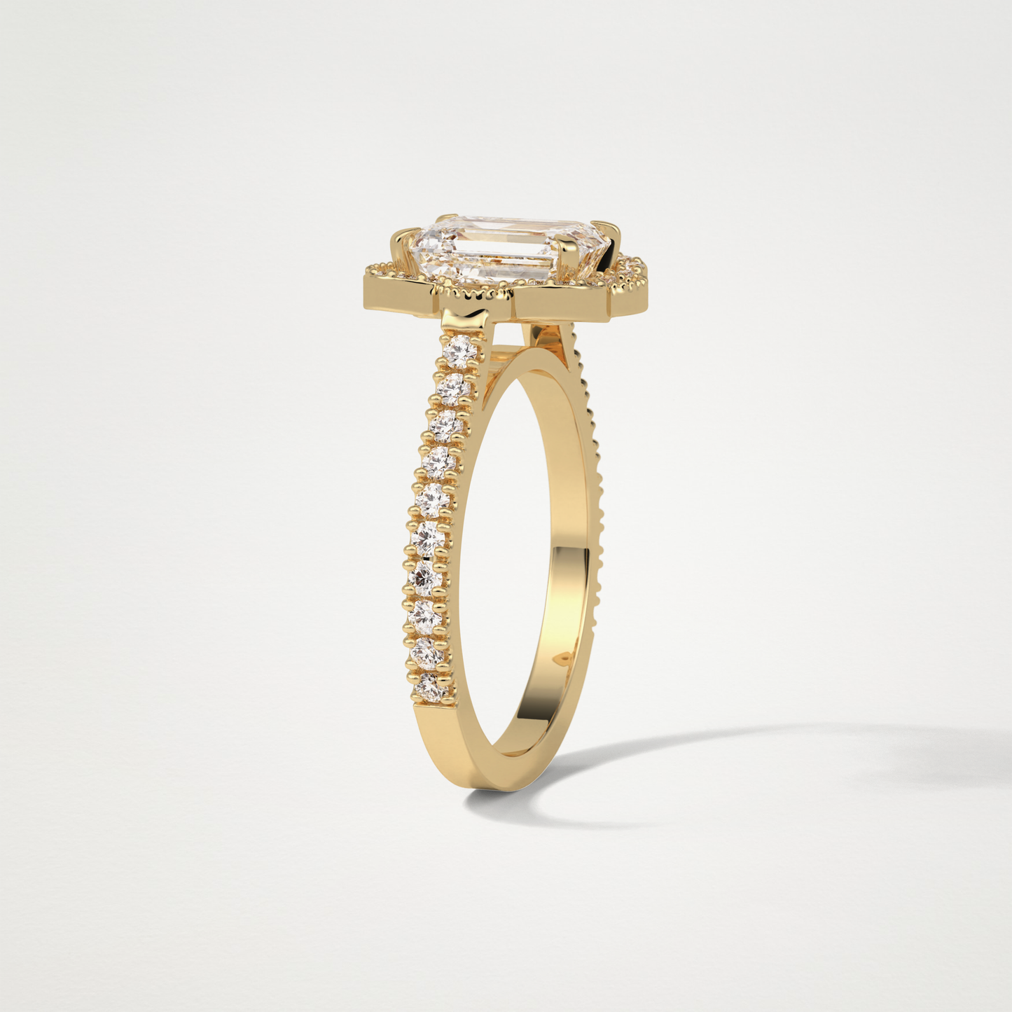 Emerald Cluster & Pave Moissanite Engagement Ring – 1.6 CT Lab-Created Brilliance in 10K/14K/18K Gold