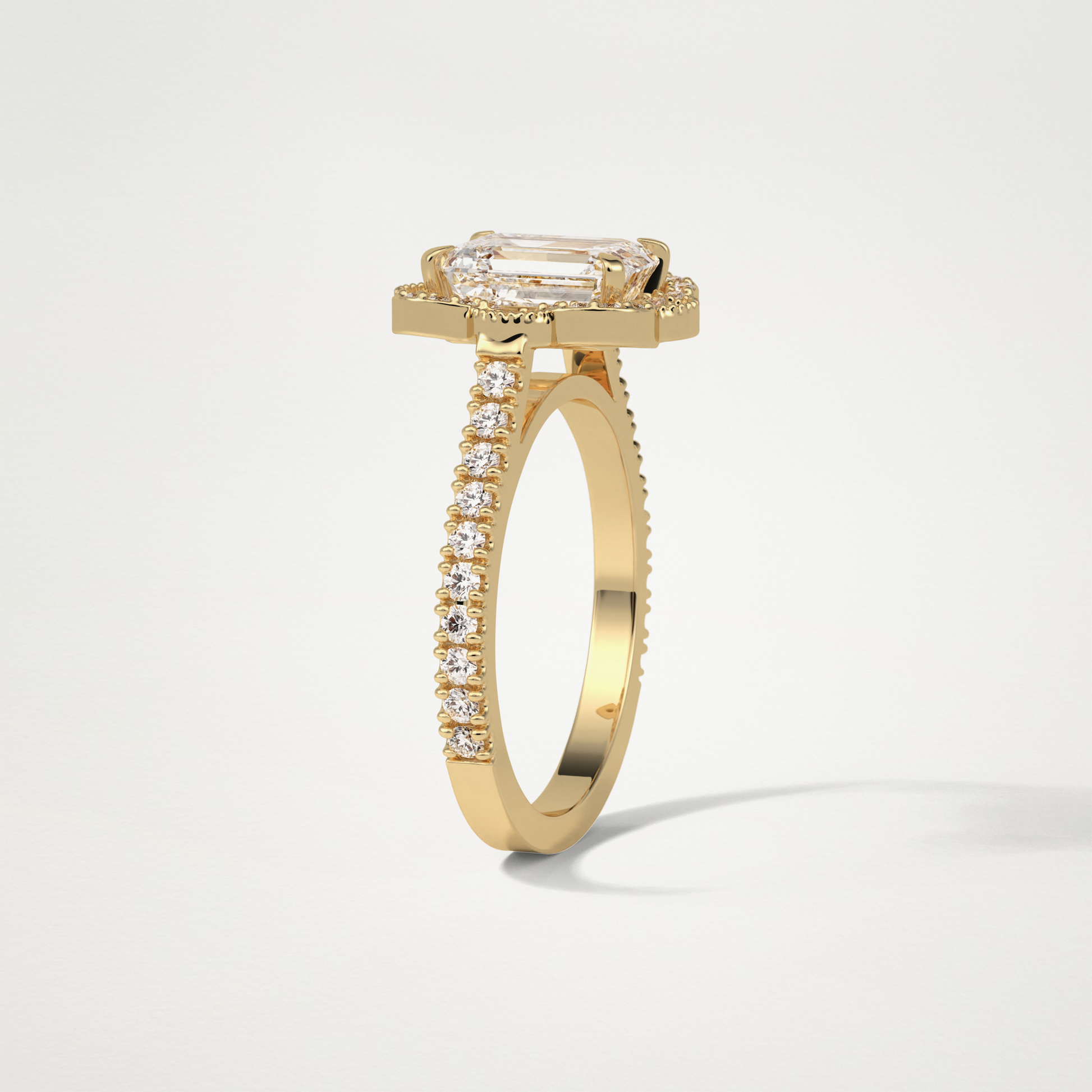Emerald Cluster & Pave Moissanite Engagement Ring – 1.6 CT Lab-Created Brilliance in 10K/14K/18K Gold