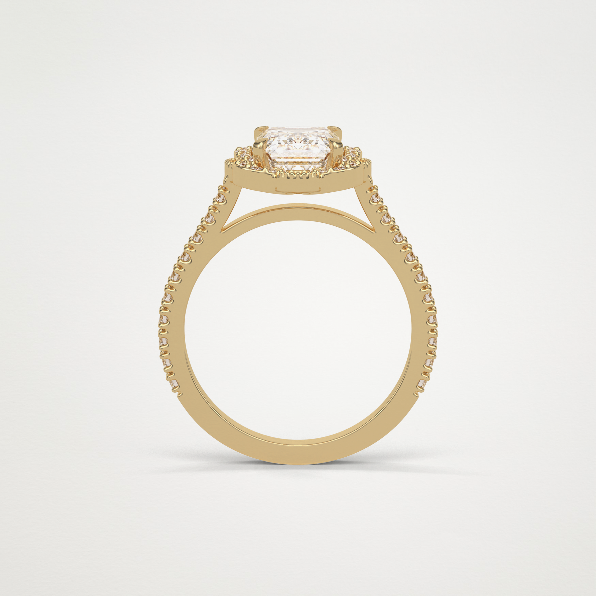 Emerald Cluster & Pave Moissanite Engagement Ring – 1.6 CT Lab-Created Brilliance in 10K/14K/18K Gold