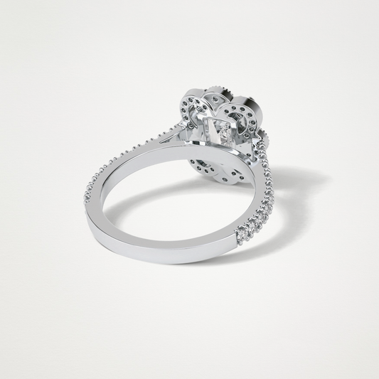 Emerald Cluster & Pave Moissanite Engagement Ring – 1.6 CT Lab-Created Brilliance in 10K/14K/18K Gold