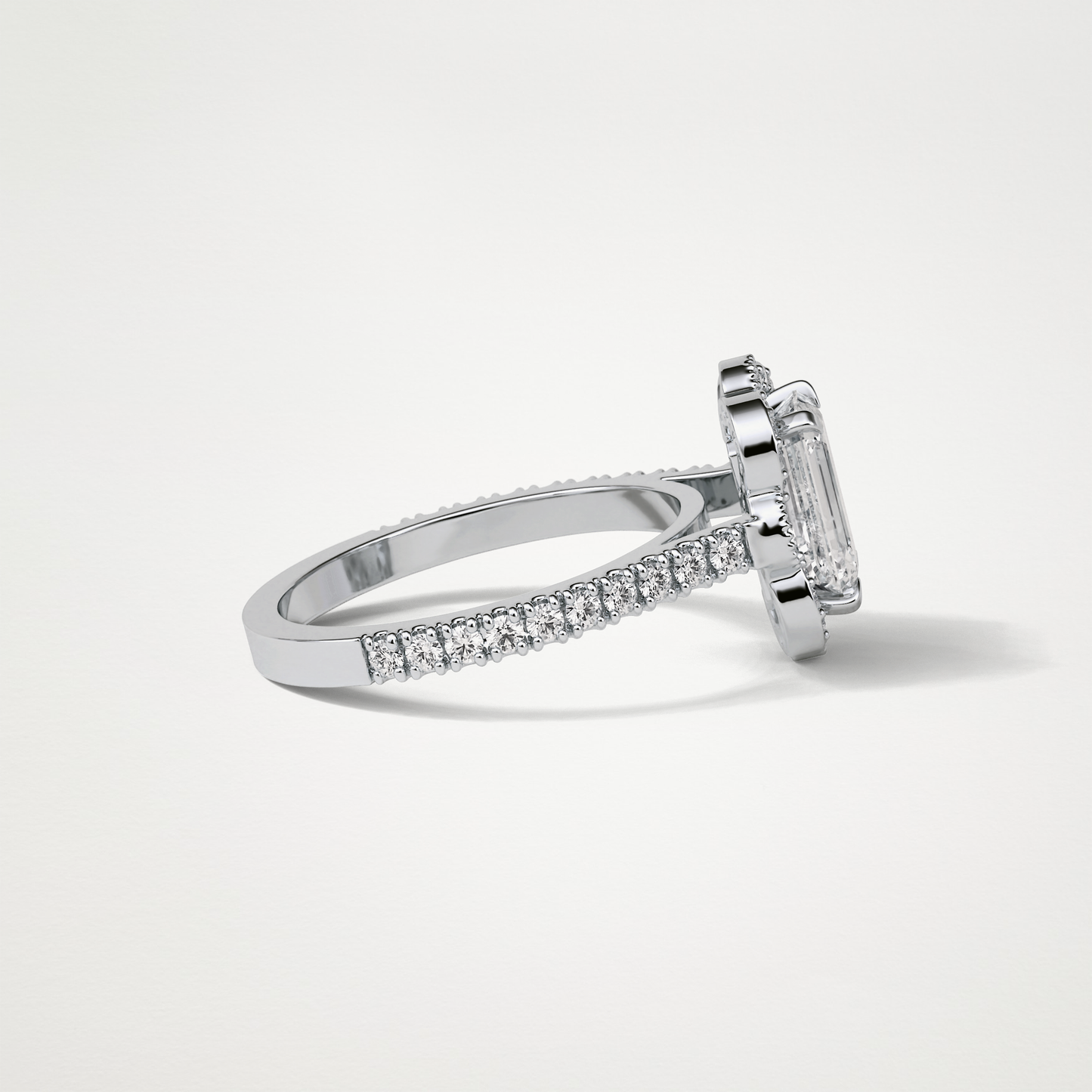 Emerald Cluster & Pave Moissanite Engagement Ring – 1.6 CT Lab-Created Brilliance in 10K/14K/18K Gold