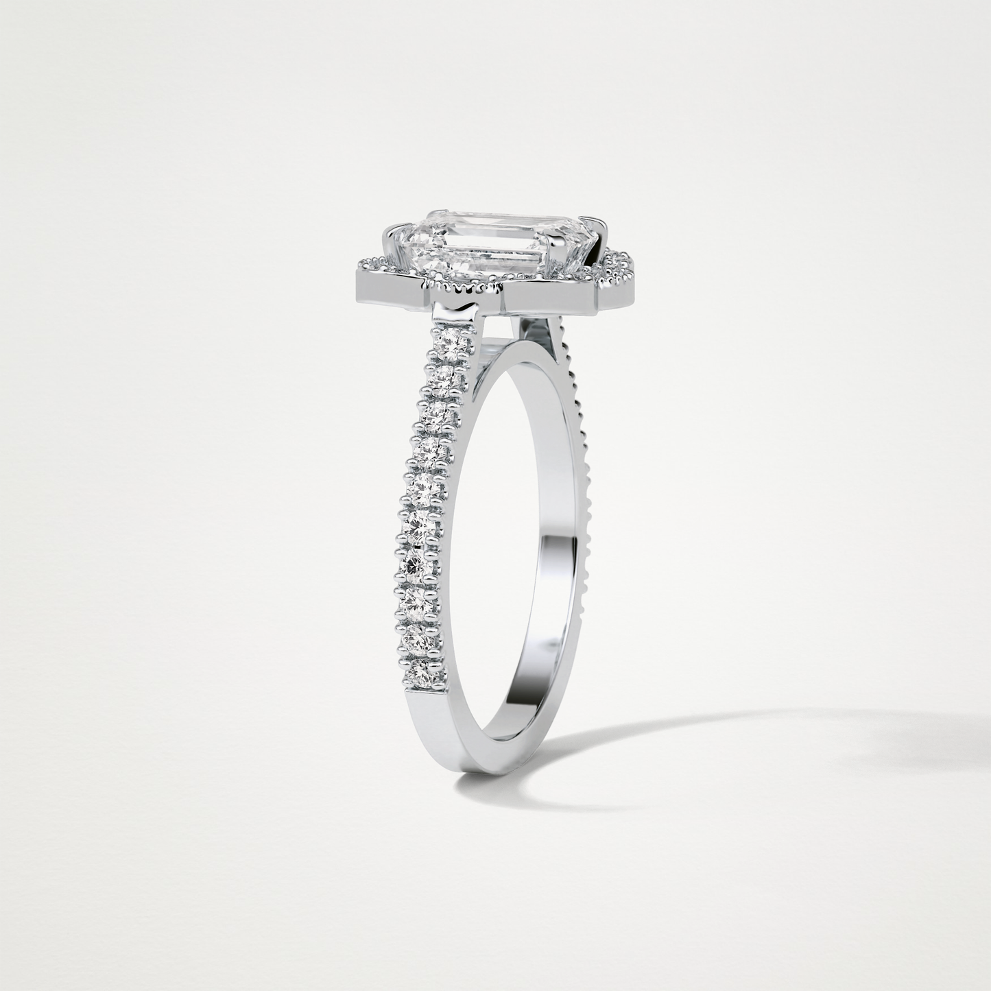 Emerald Cluster & Pave Moissanite Engagement Ring – 1.6 CT Lab-Created Brilliance in 10K/14K/18K Gold