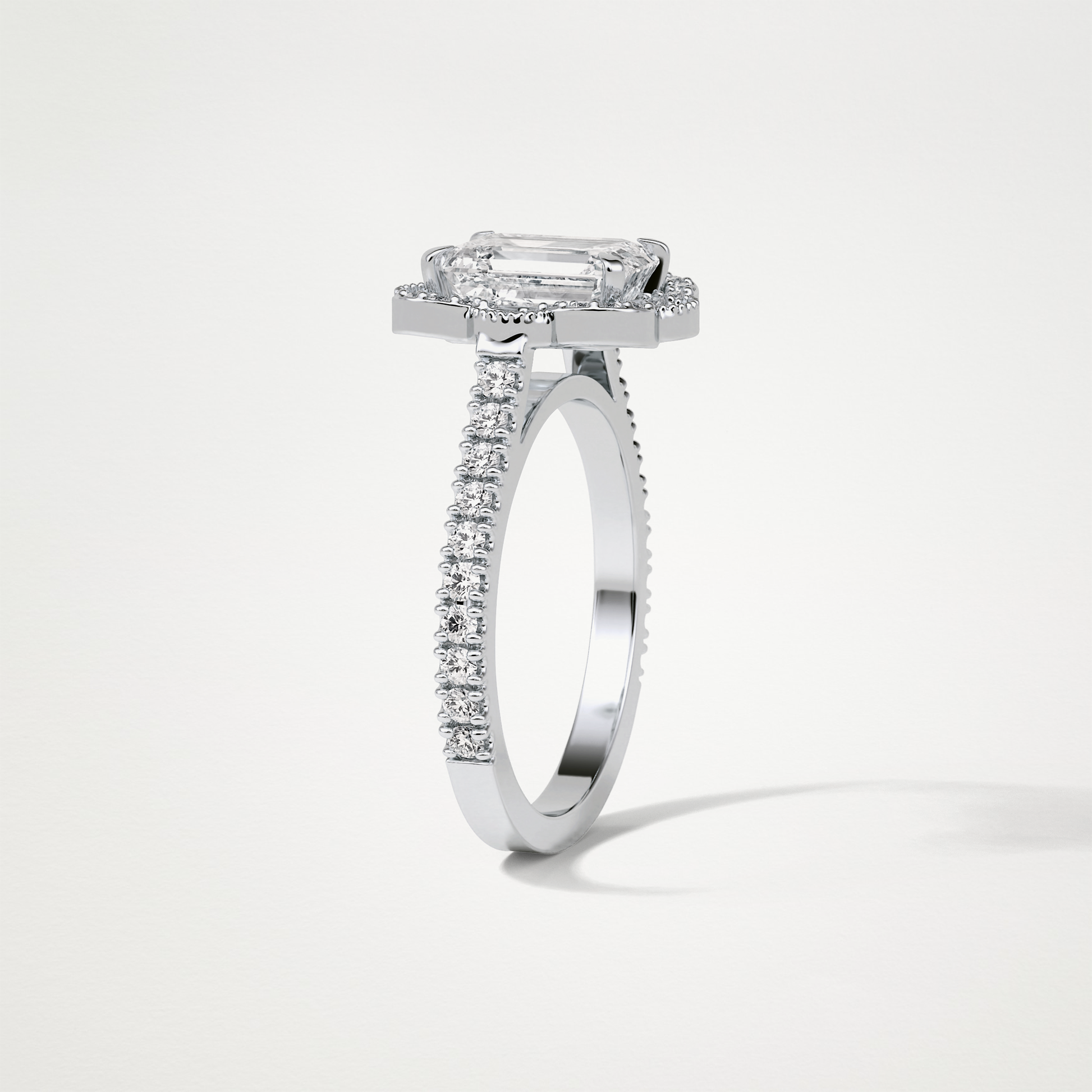 Emerald Cluster & Pave Moissanite Engagement Ring – 1.6 CT Lab-Created Brilliance in 10K/14K/18K Gold