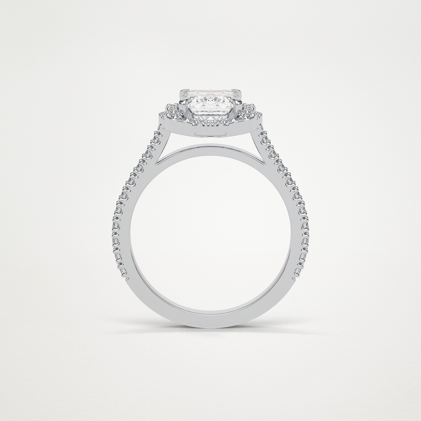 Emerald Cluster & Pave Moissanite Engagement Ring – 1.6 CT Lab-Created Brilliance in 10K/14K/18K Gold