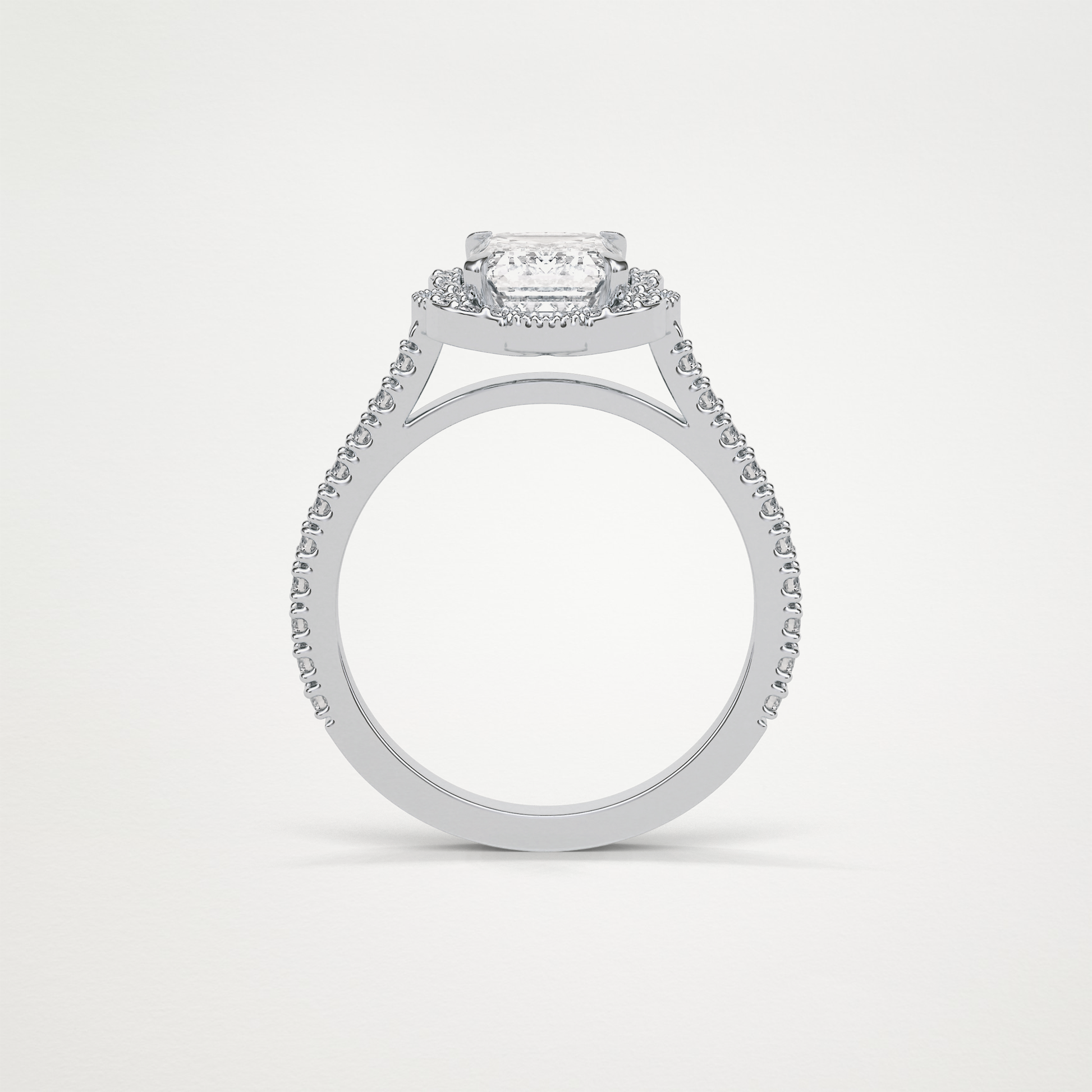 Emerald Cluster & Pave Moissanite Engagement Ring – 1.6 CT Lab-Created Brilliance in 10K/14K/18K Gold