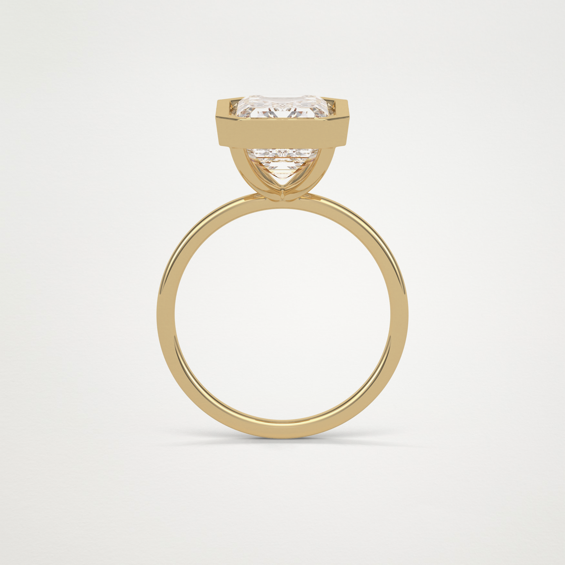 Emerald Solitaire Bezel Engagement Ring – 4.6 CT Lab-Created Brilliance in 10K/14K/18K Gold