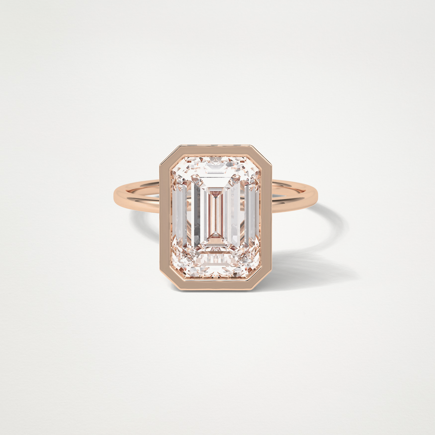 Emerald Solitaire Bezel Engagement Ring – 4.6 CT Lab-Created Brilliance in 10K/14K/18K Gold