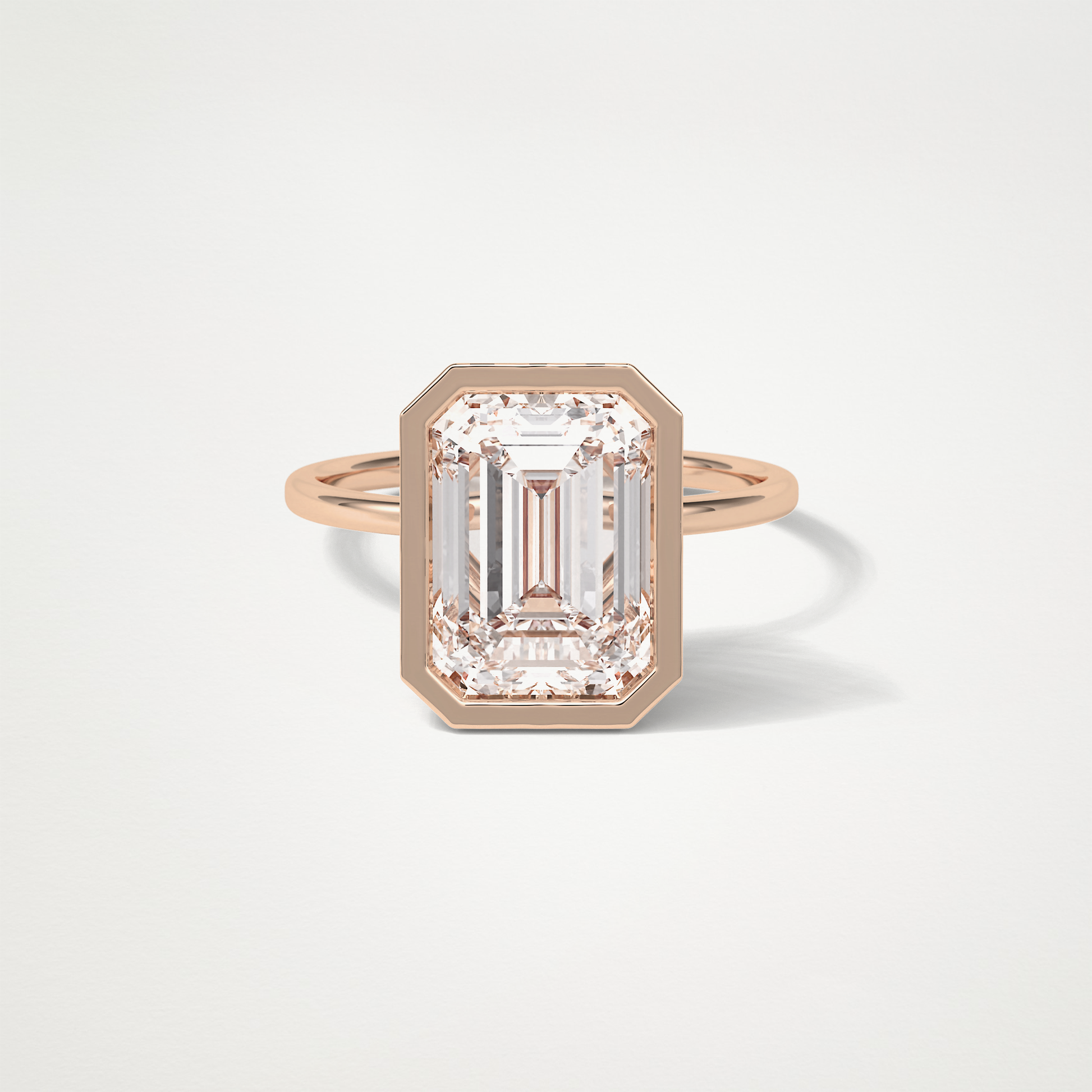 Emerald Solitaire Bezel Engagement Ring – 4.6 CT Lab-Created Brilliance in 10K/14K/18K Gold