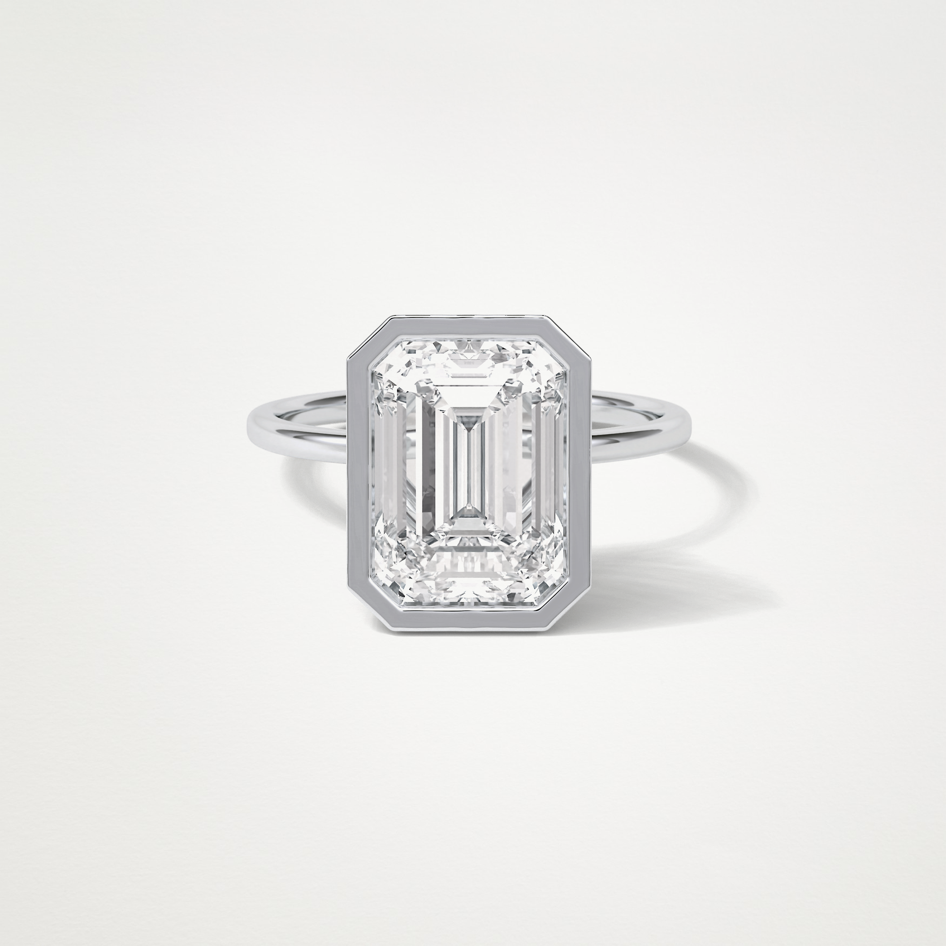 Emerald Solitaire Bezel Engagement Ring – 4.6 CT Lab-Created Brilliance in 10K/14K/18K Gold
