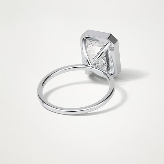 Emerald Solitaire Bezel Engagement Ring – 4.6 CT Lab-Created Brilliance in 10K/14K/18K Gold