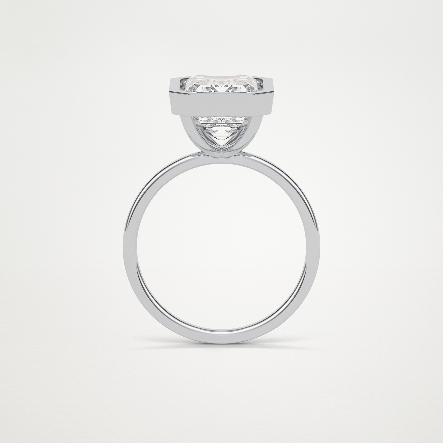 Emerald Solitaire Bezel Engagement Ring – 4.6 CT Lab-Created Brilliance in 10K/14K/18K Gold