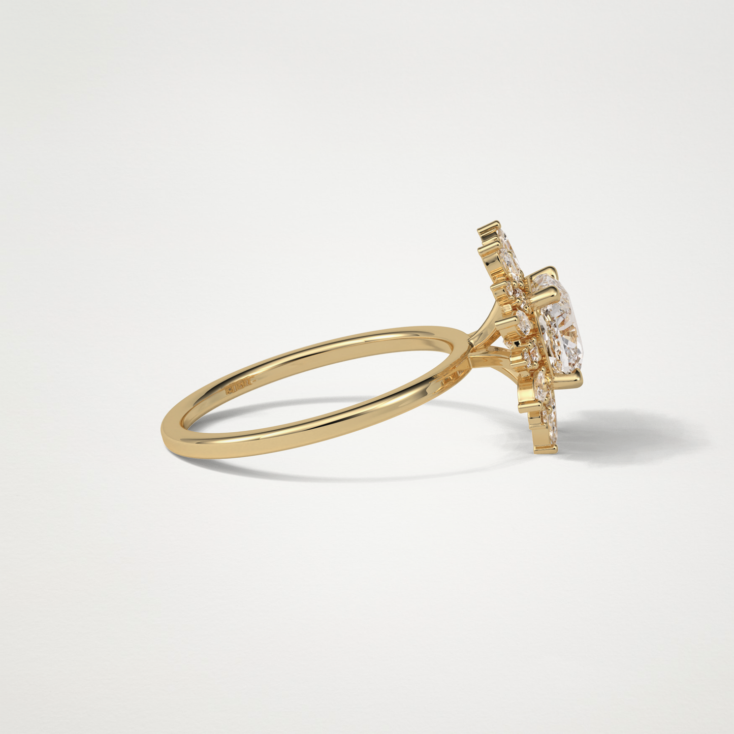 Cushion Cluster Engagement Ring – 1.21 CT Lab-Created Brilliance in 10K/14K/18K Gold