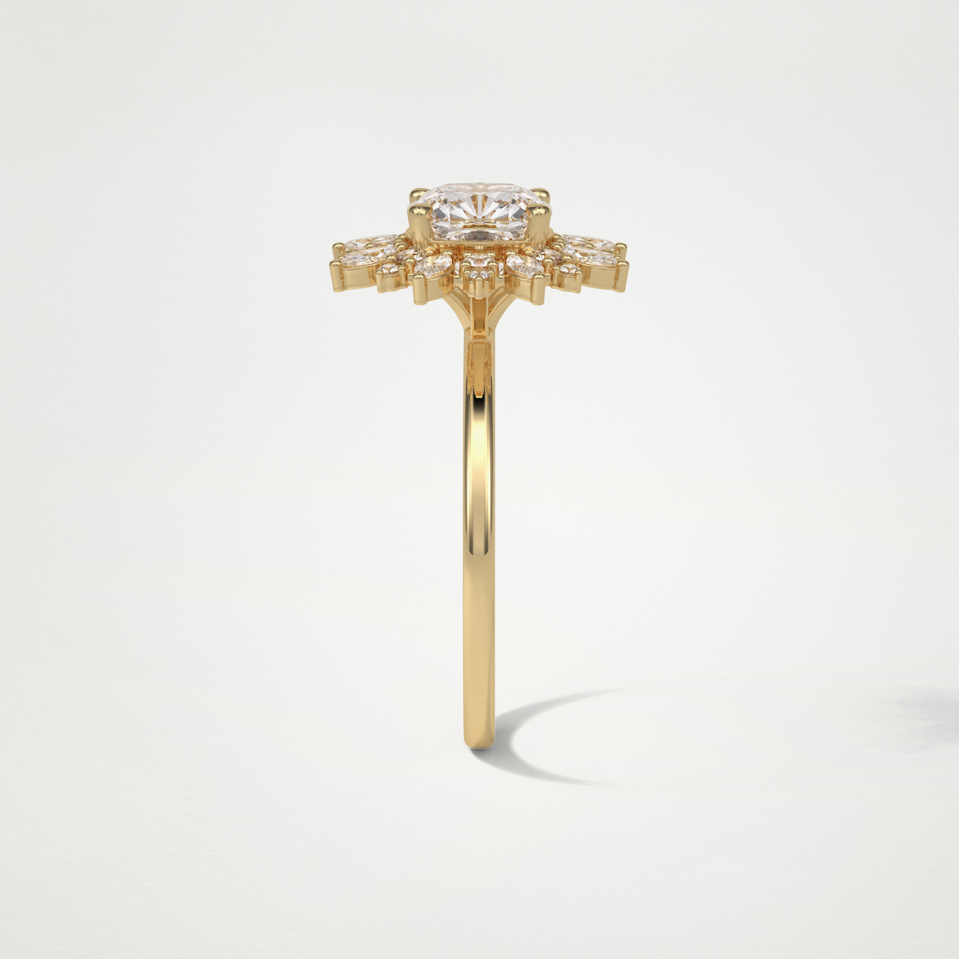 Cushion Cluster Engagement Ring – 1.21 CT Lab-Created Brilliance in 10K/14K/18K Gold