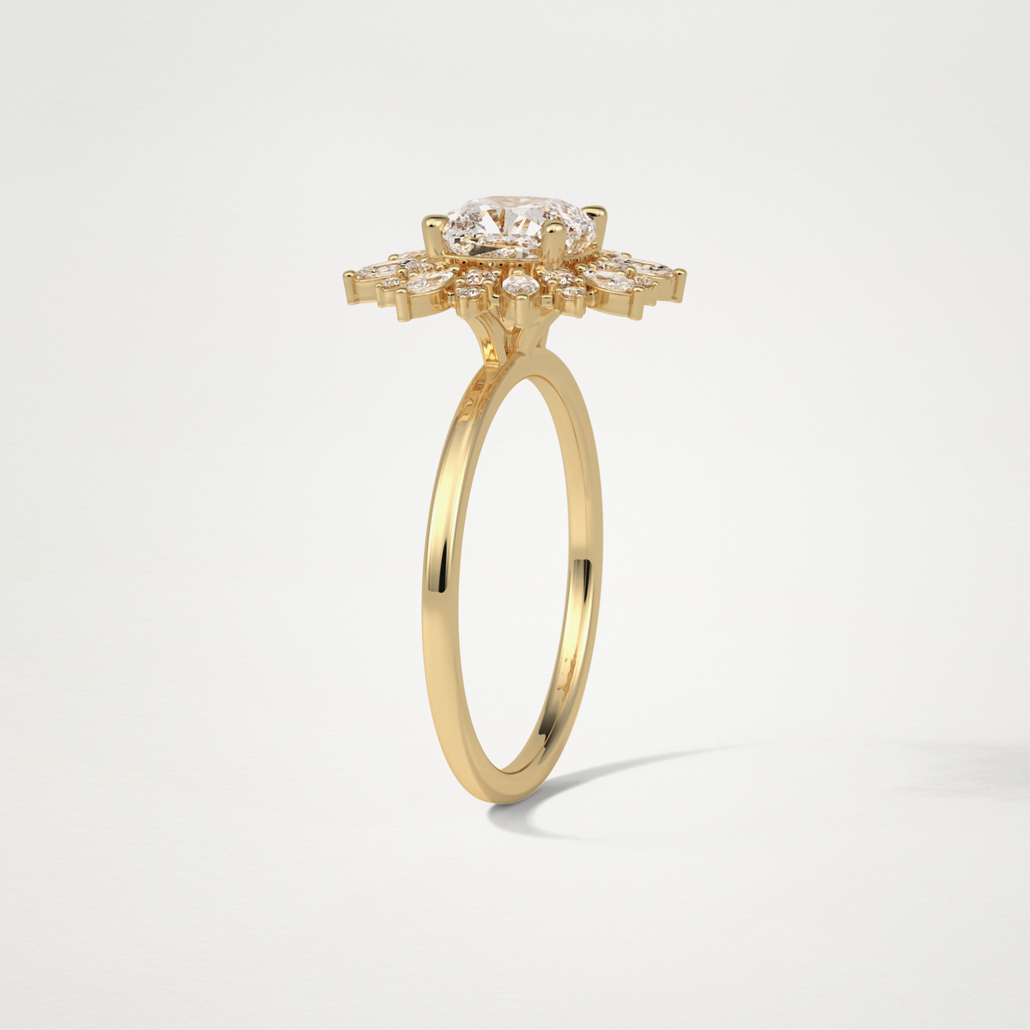 Cushion Cluster Engagement Ring – 1.21 CT Lab-Created Brilliance in 10K/14K/18K Gold