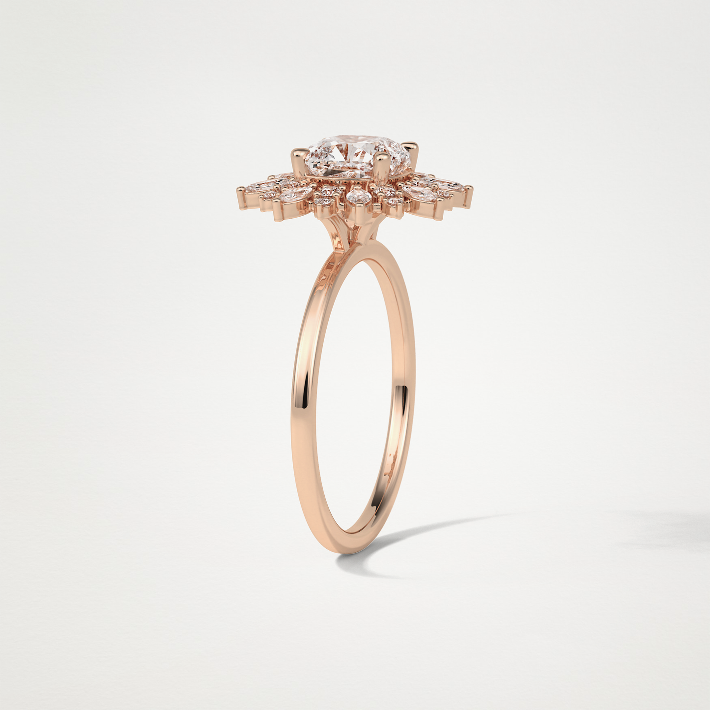 Cushion Cluster Engagement Ring – 1.21 CT Lab-Created Brilliance in 10K/14K/18K Gold