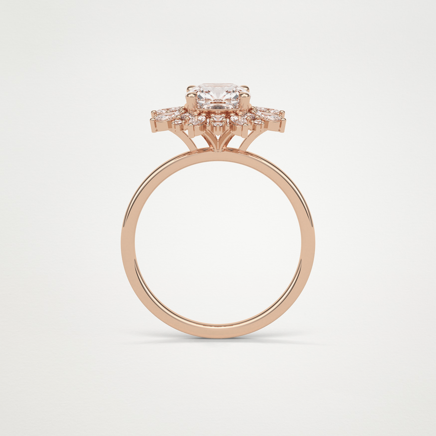 Cushion Cluster Engagement Ring – 1.21 CT Lab-Created Brilliance in 10K/14K/18K Gold