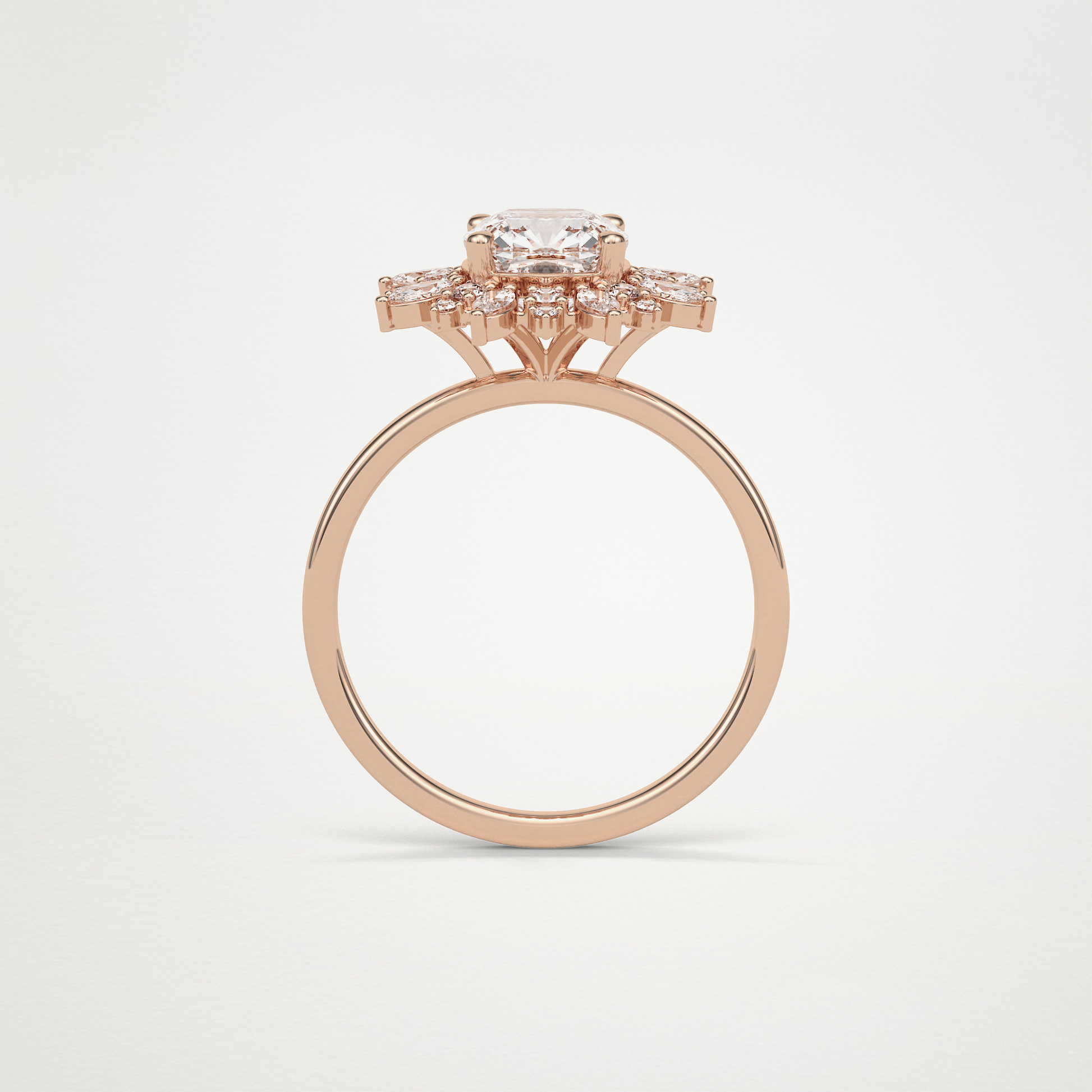 Cushion Cluster Engagement Ring – 1.21 CT Lab-Created Brilliance in 10K/14K/18K Gold
