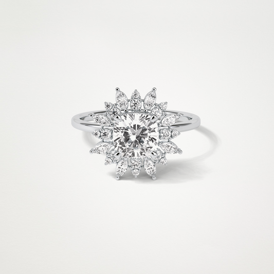 Cushion Cluster Engagement Ring – 1.21 CT Lab-Created Brilliance in 10K/14K/18K Gold