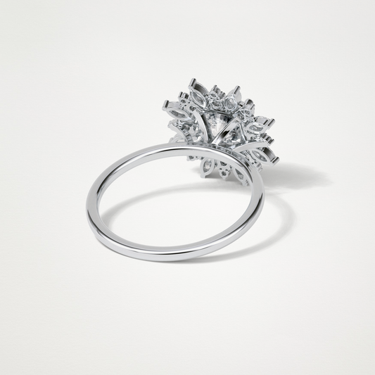Cushion Cluster Engagement Ring – 1.21 CT Lab-Created Brilliance in 10K/14K/18K Gold