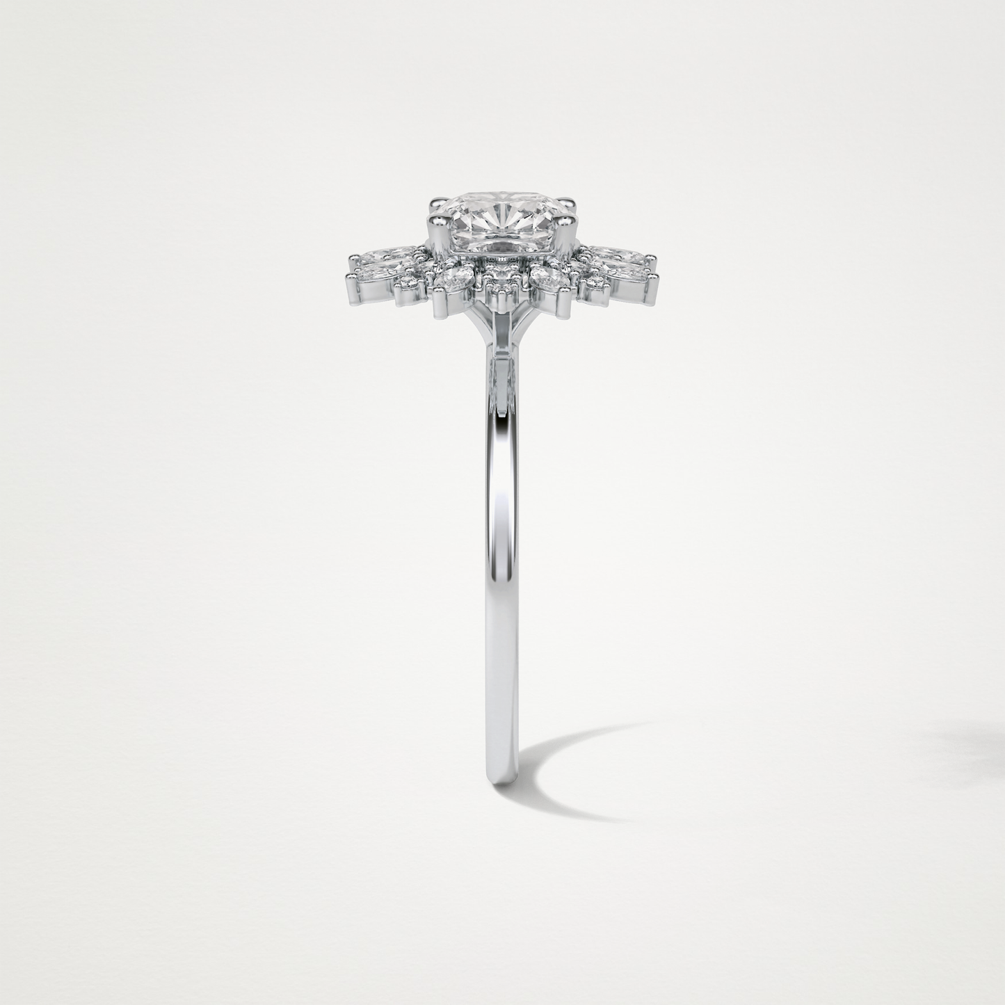 Cushion Cluster Engagement Ring – 1.21 CT Lab-Created Brilliance in 10K/14K/18K Gold