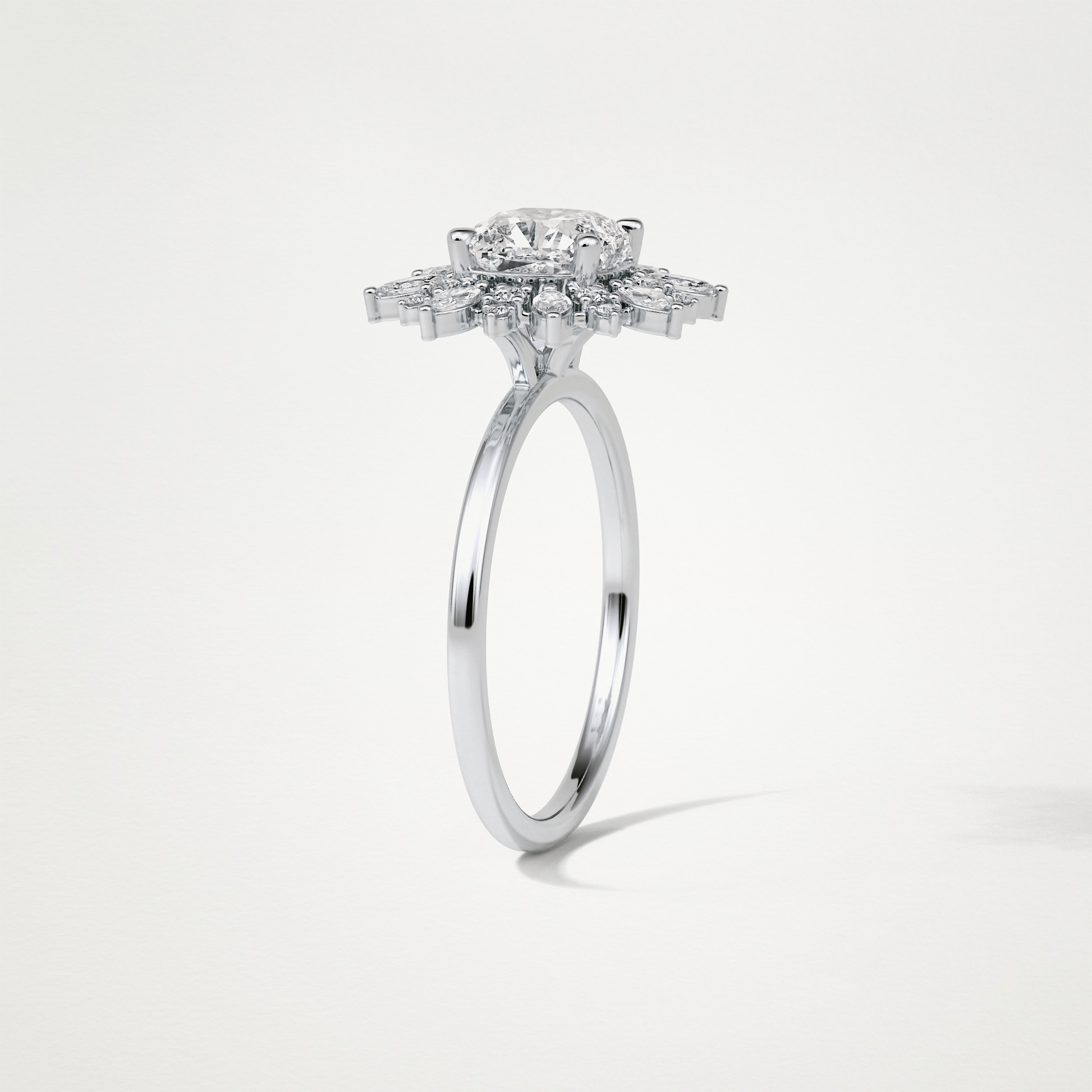 Cushion Cluster Engagement Ring – 1.21 CT Lab-Created Brilliance in 10K/14K/18K Gold