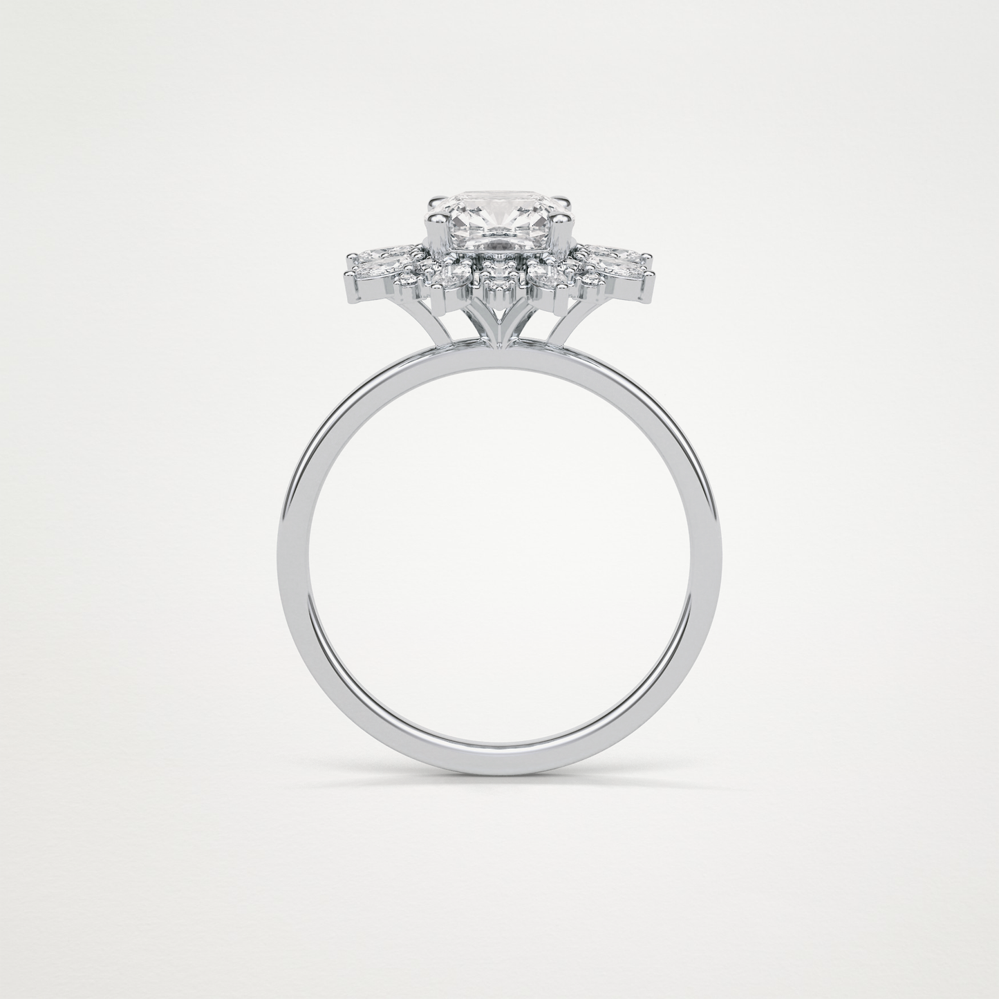 Cushion Cluster Engagement Ring – 1.21 CT Lab-Created Brilliance in 10K/14K/18K Gold