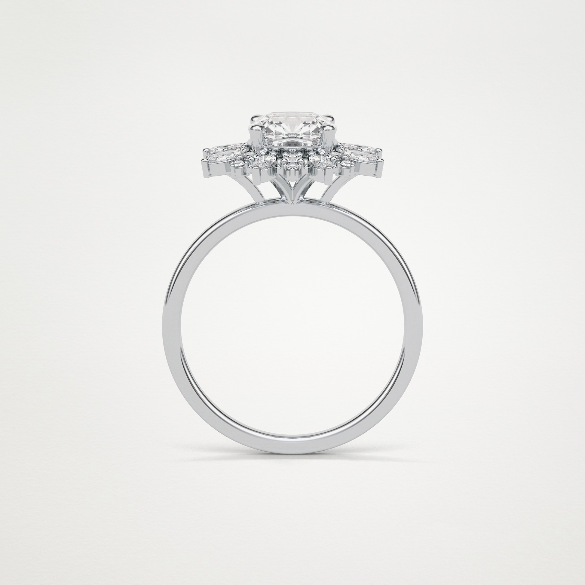 Cushion Cluster Engagement Ring – 1.21 CT Lab-Created Brilliance in 10K/14K/18K Gold