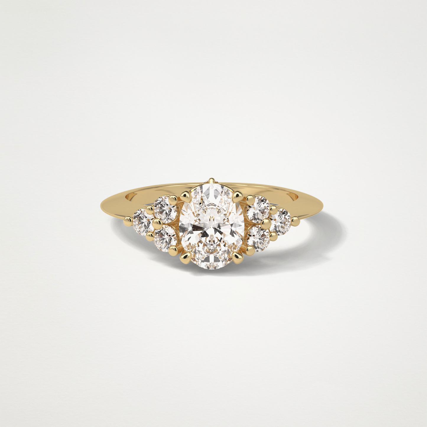 Oval Cluster Engagement Ring – 1.33 CT Lab-Created Brilliance in 10K/14K/18K Gold