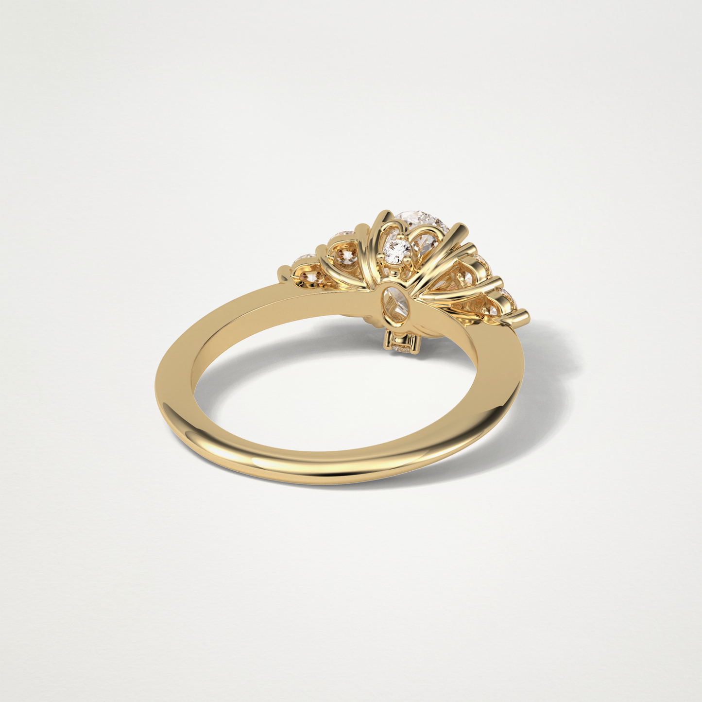 Oval Cluster Engagement Ring – 1.33 CT Lab-Created Brilliance in 10K/14K/18K Gold