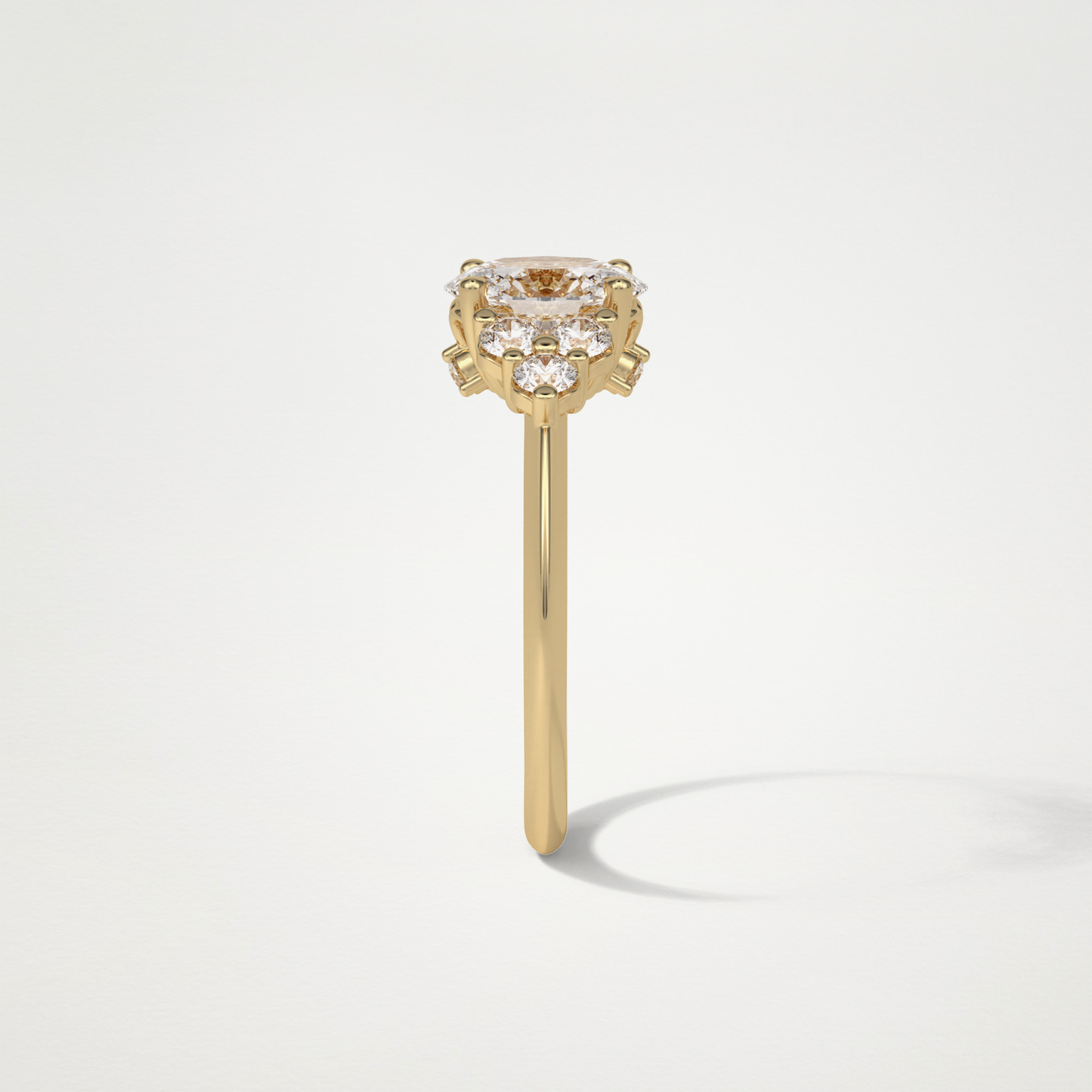 Oval Cluster Engagement Ring – 1.33 CT Lab-Created Brilliance in 10K/14K/18K Gold