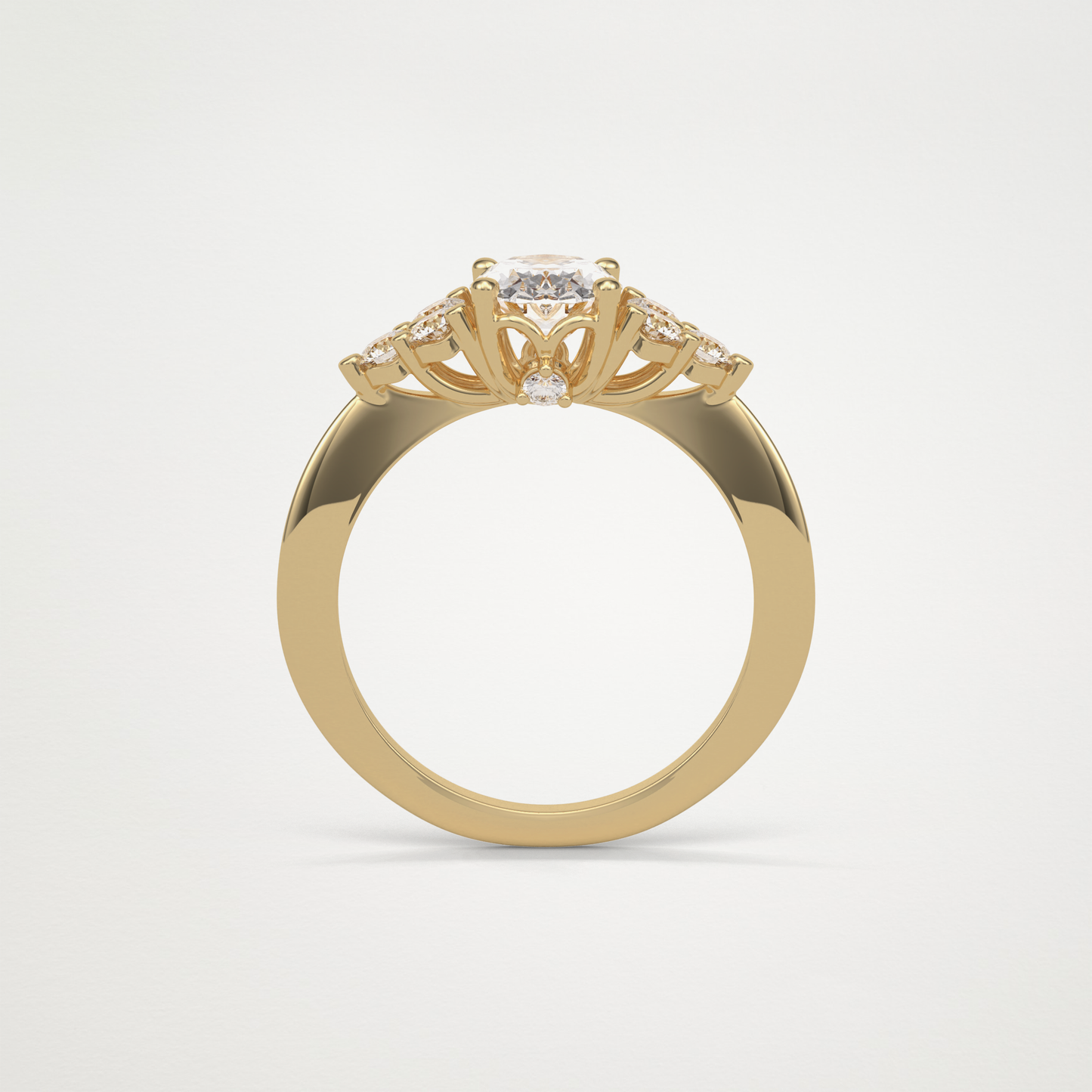 Oval Cluster Engagement Ring – 1.33 CT Lab-Created Brilliance in 10K/14K/18K Gold