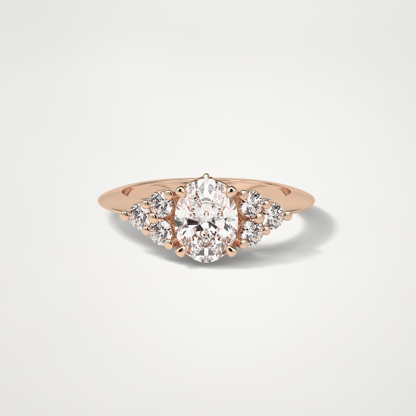 Oval Cluster Engagement Ring – 1.33 CT Lab-Created Brilliance in 10K/14K/18K Gold