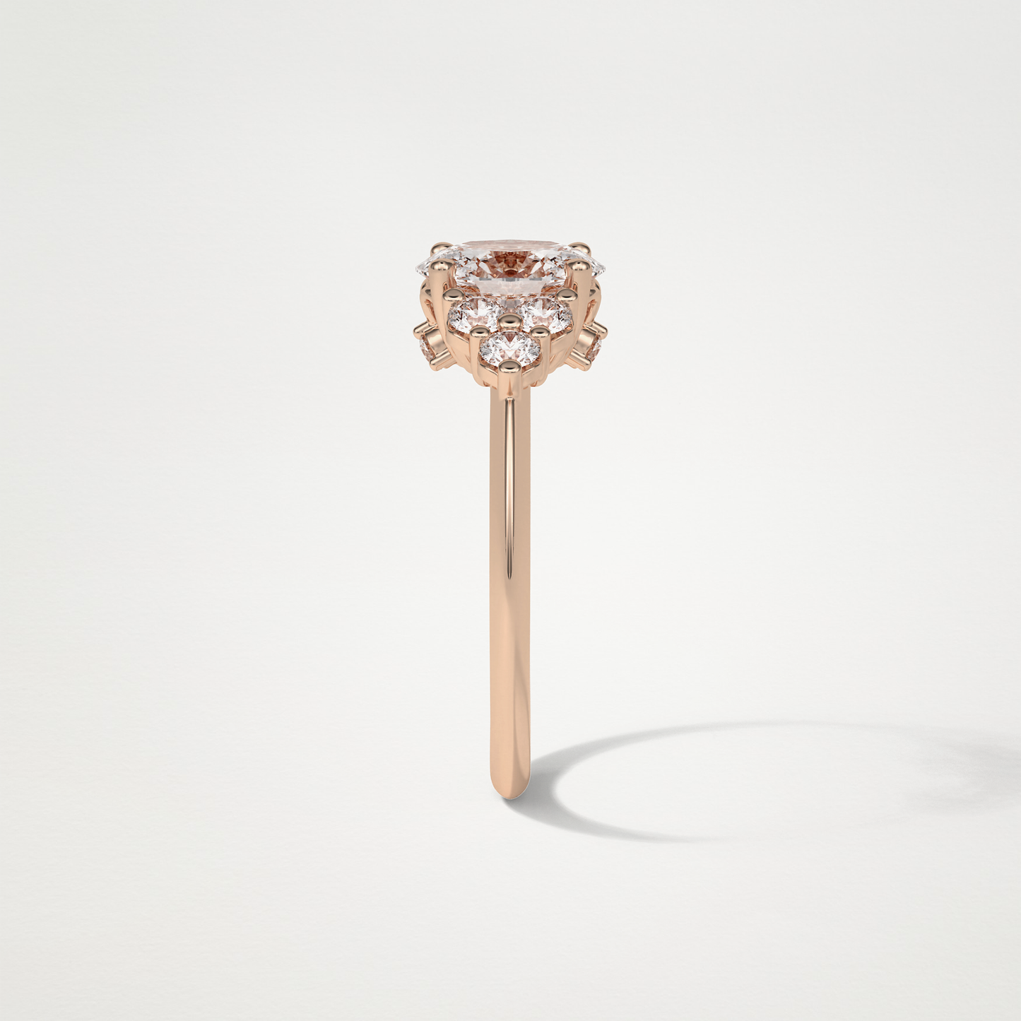 Oval Cluster Engagement Ring – 1.33 CT Lab-Created Brilliance in 10K/14K/18K Gold