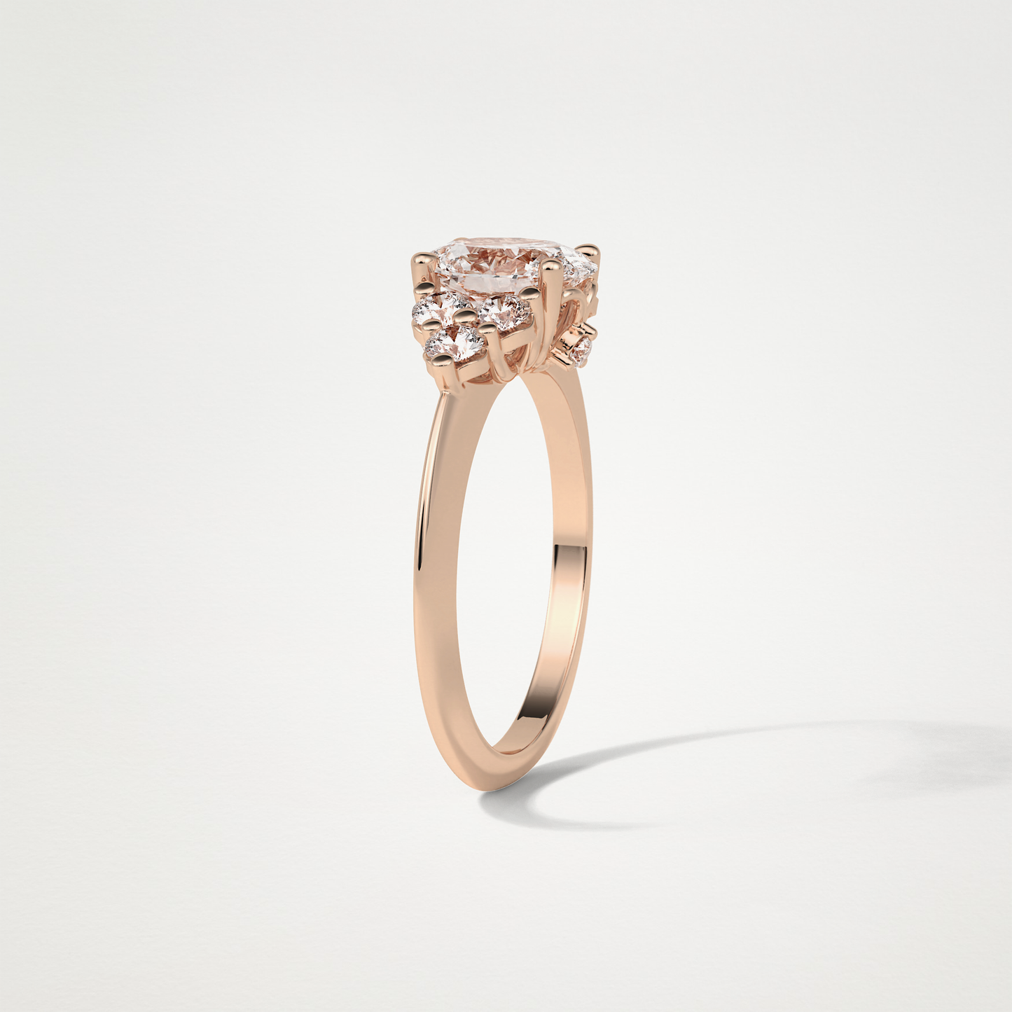 Oval Cluster Engagement Ring – 1.33 CT Lab-Created Brilliance in 10K/14K/18K Gold