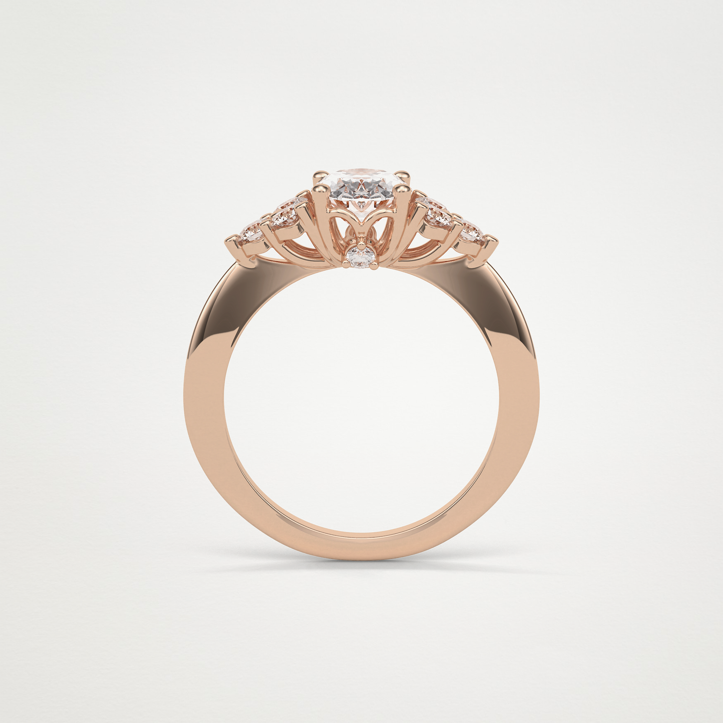 Oval Cluster Engagement Ring – 1.33 CT Lab-Created Brilliance in 10K/14K/18K Gold