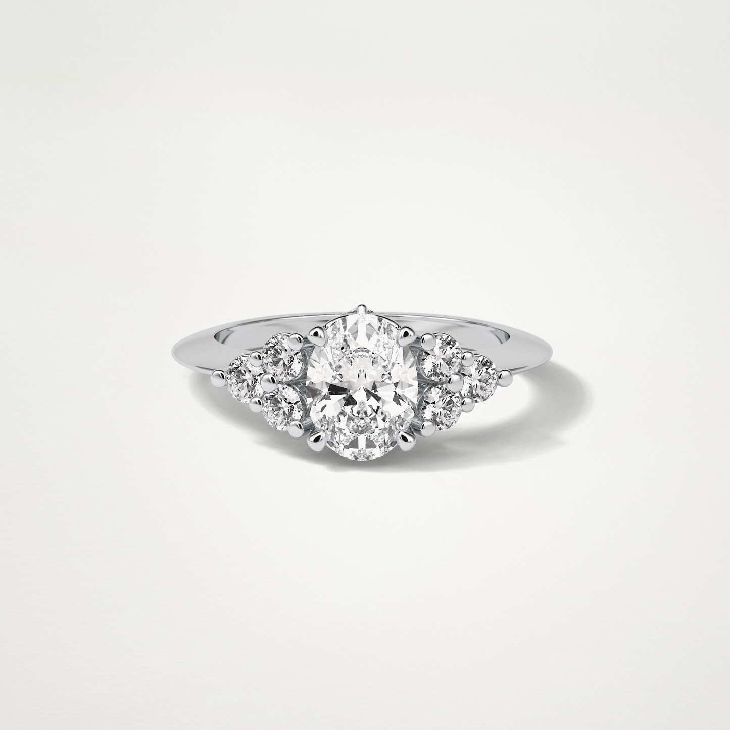 Oval Cluster Engagement Ring – 1.33 CT Lab-Created Brilliance in 10K/14K/18K Gold