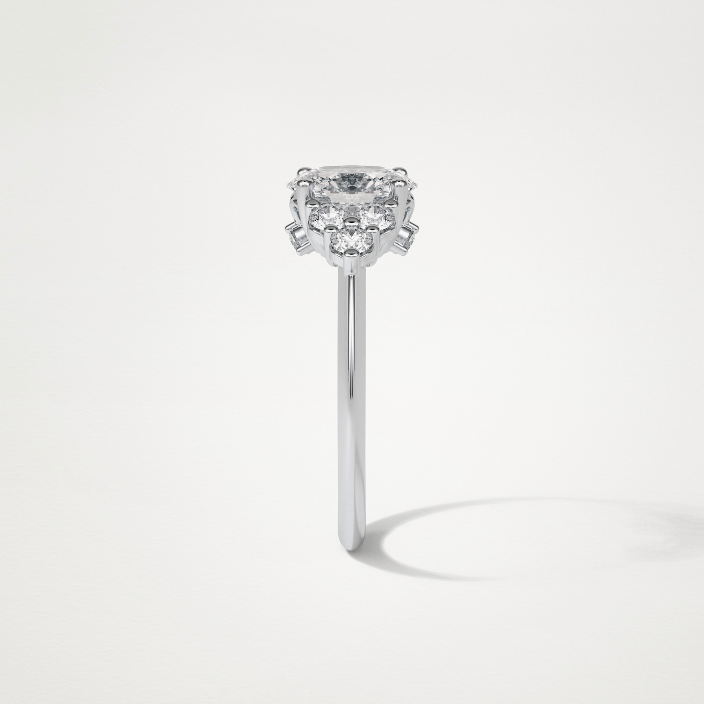 Oval Cluster Engagement Ring – 1.33 CT Lab-Created Brilliance in 10K/14K/18K Gold