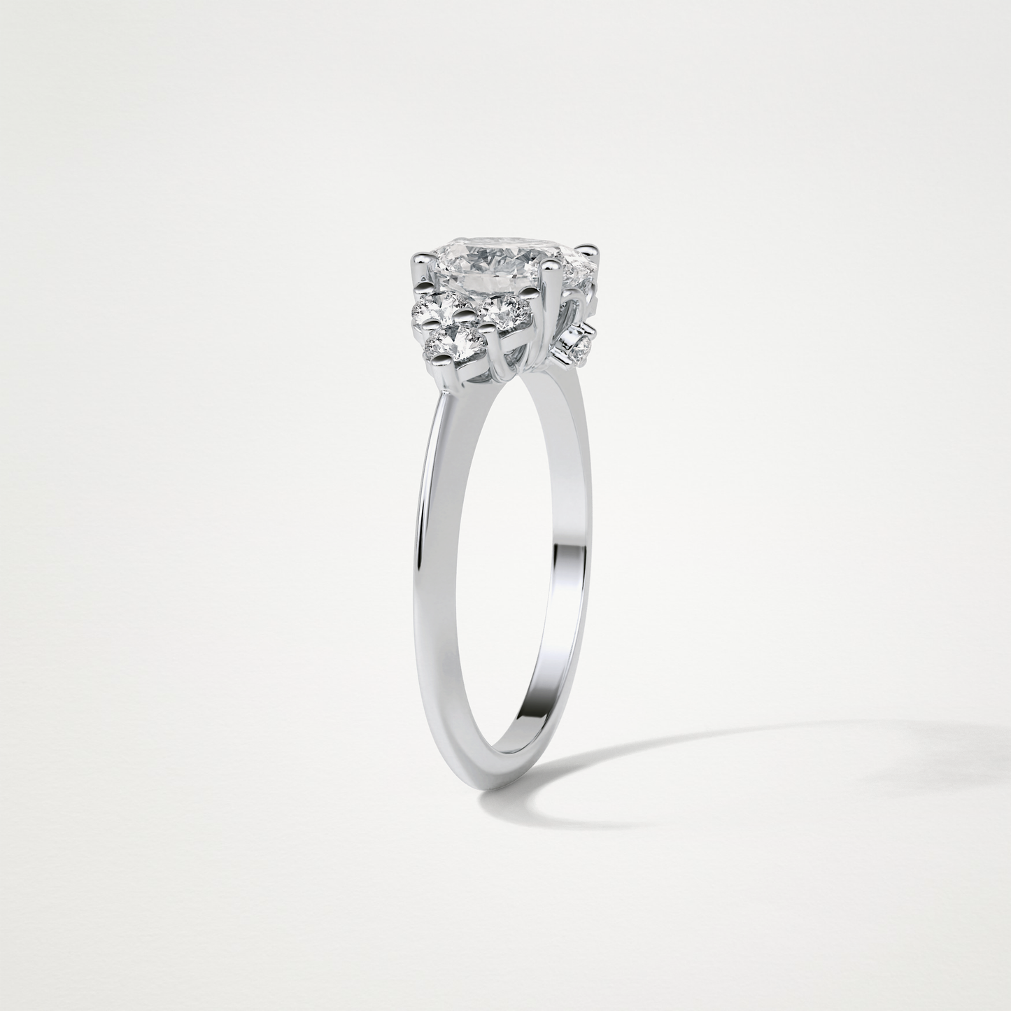 Oval Cluster Engagement Ring – 1.33 CT Lab-Created Brilliance in 10K/14K/18K Gold