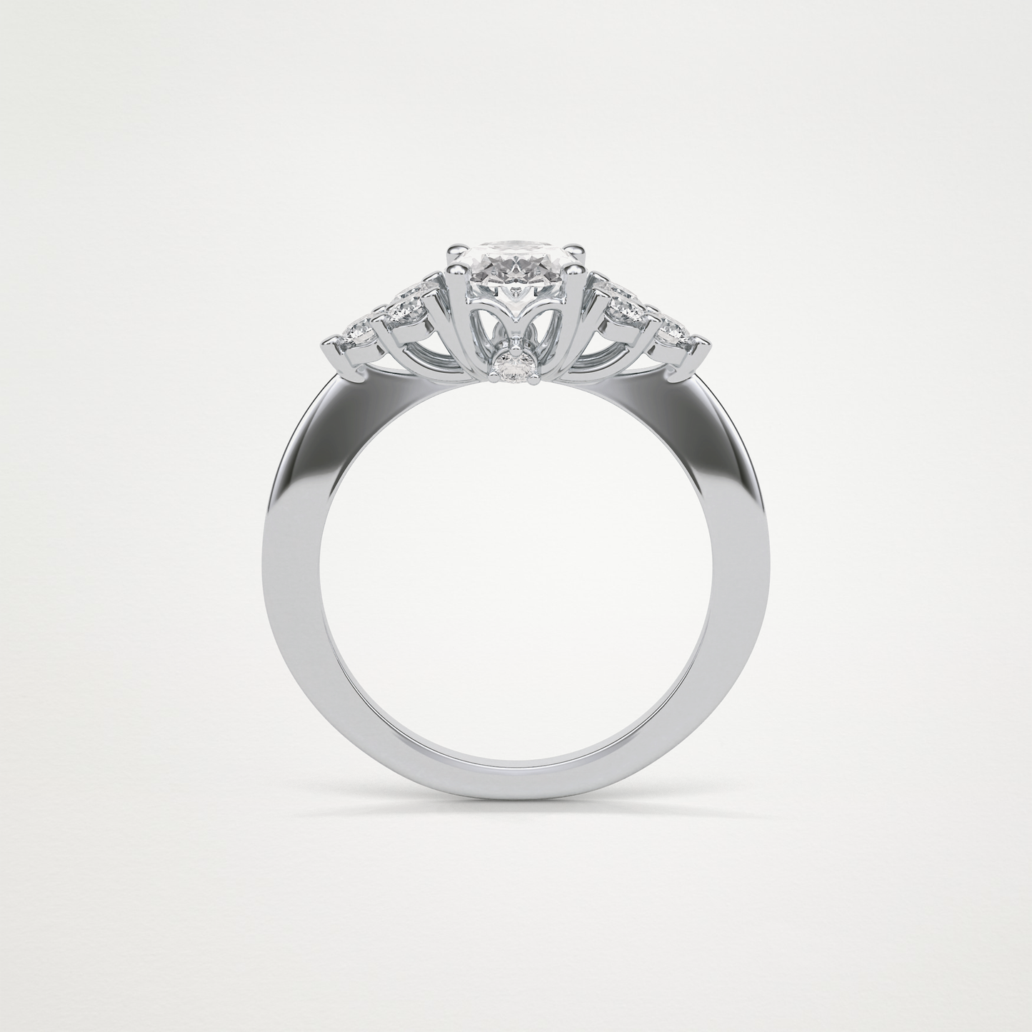 Oval Cluster Engagement Ring – 1.33 CT Lab-Created Brilliance in 10K/14K/18K Gold